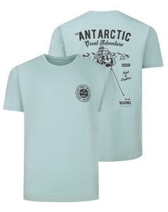 Bigdude Antarctic Front and Back Print T-Shirt Light Blue